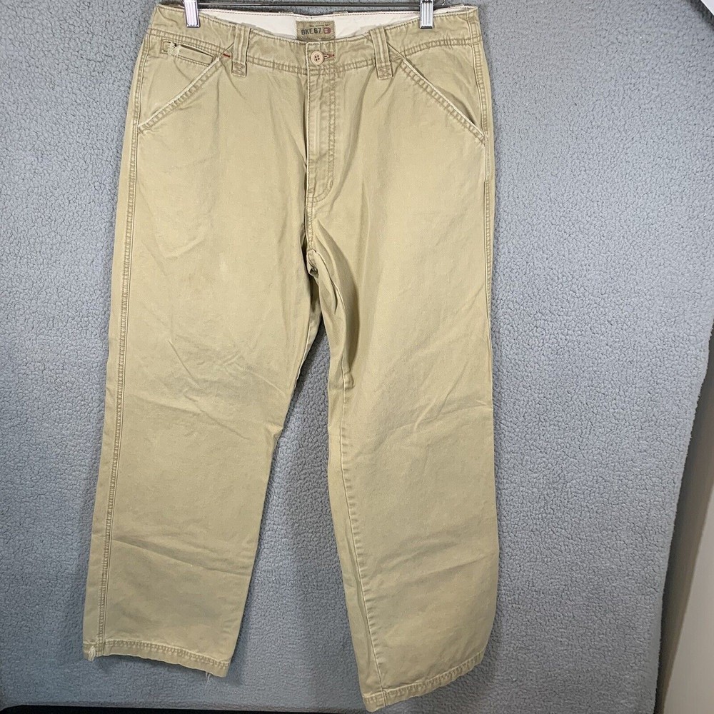 BKE Mens Brigade Chino Pants Size 34L (34x33) Beige Y2K